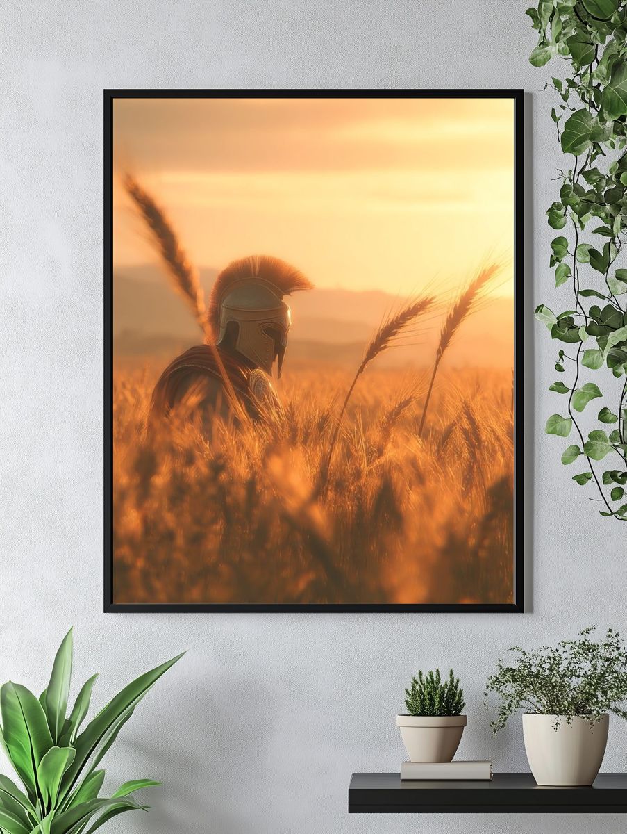 Spartan Warrior Sunset Poster. — room view 4