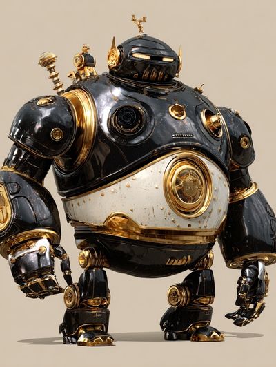 Steampunk Robot — Digital Art Print. poster print