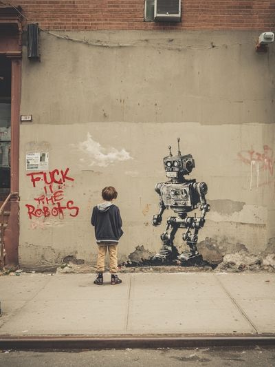 Street Robot Graffiti Poster. poster print