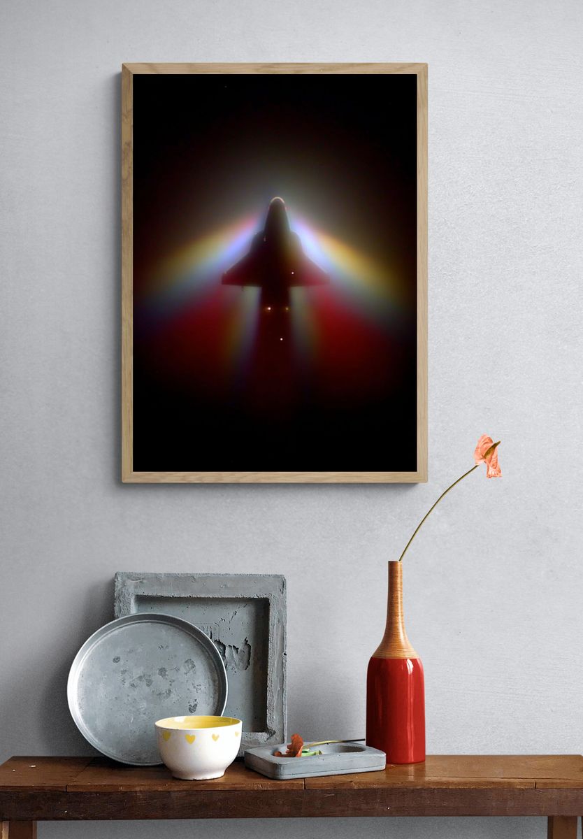 Space Shuttle Silhouette — Space Art Print. — room view 3