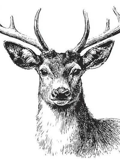 Stag Illustration Poster. poster