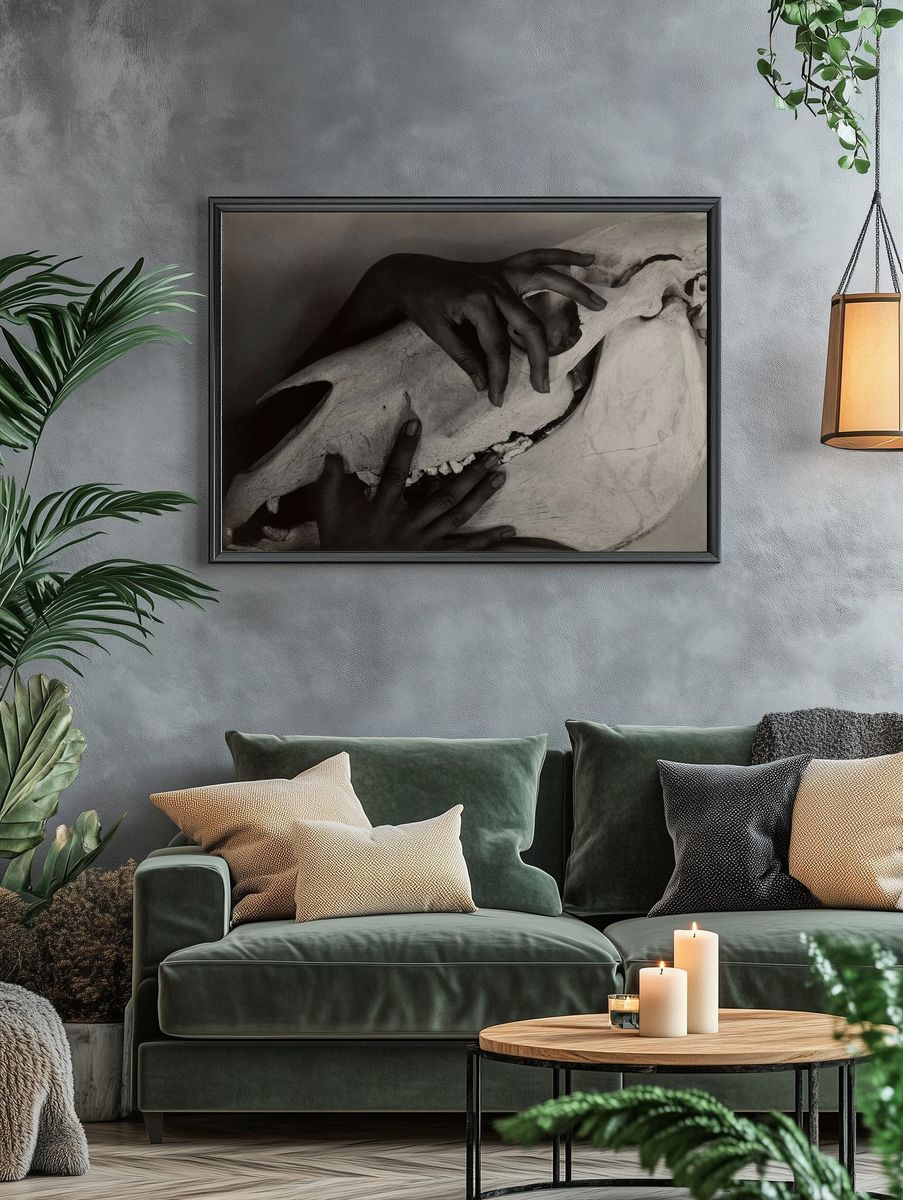 Hands and Horse Skull by Georgia O’Keeffe (1931) — Art Print. — room view 4