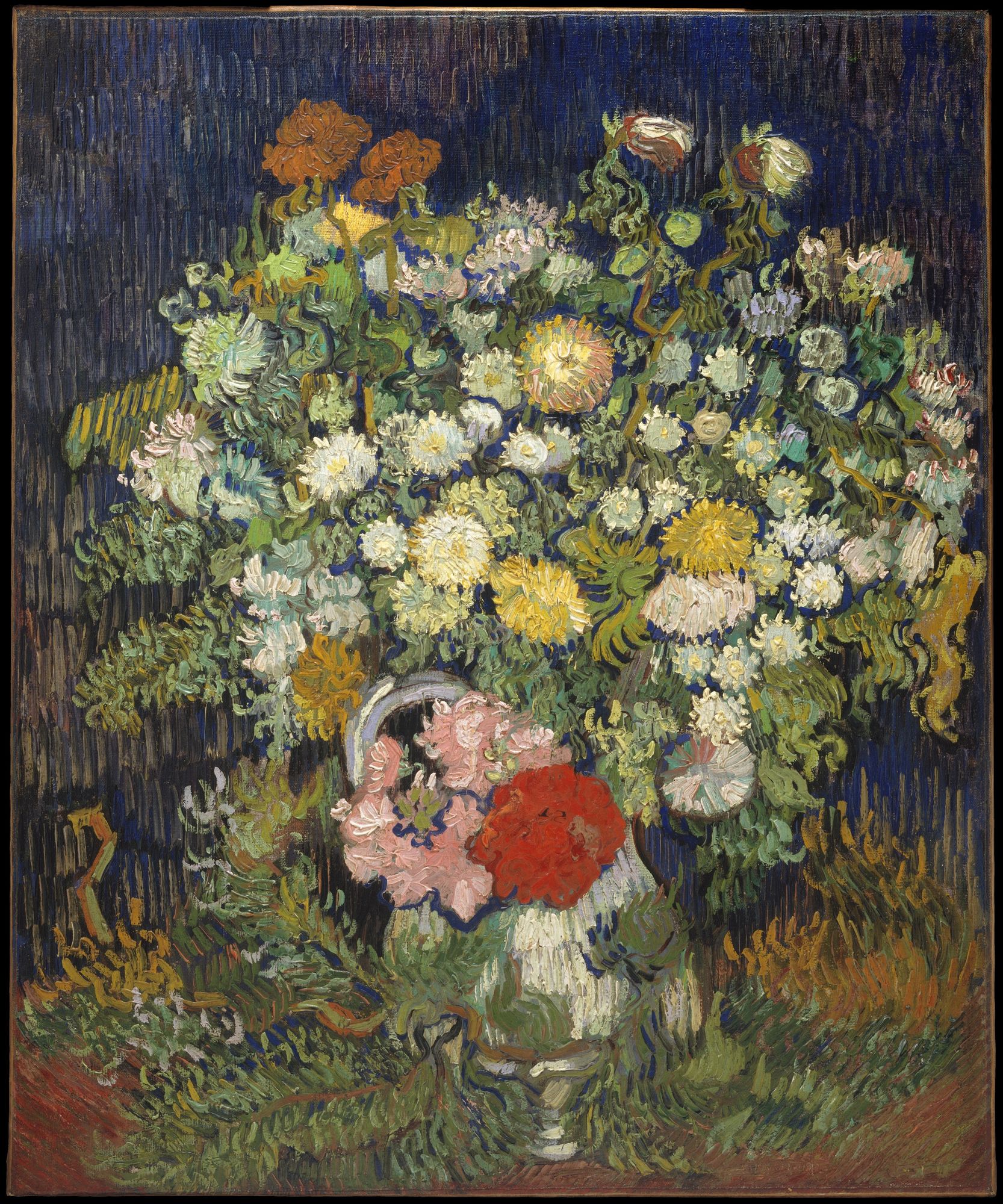 Bouquet of Flowers in a Vase by Vincent van Gogh — Art Print. poster — fine-art art