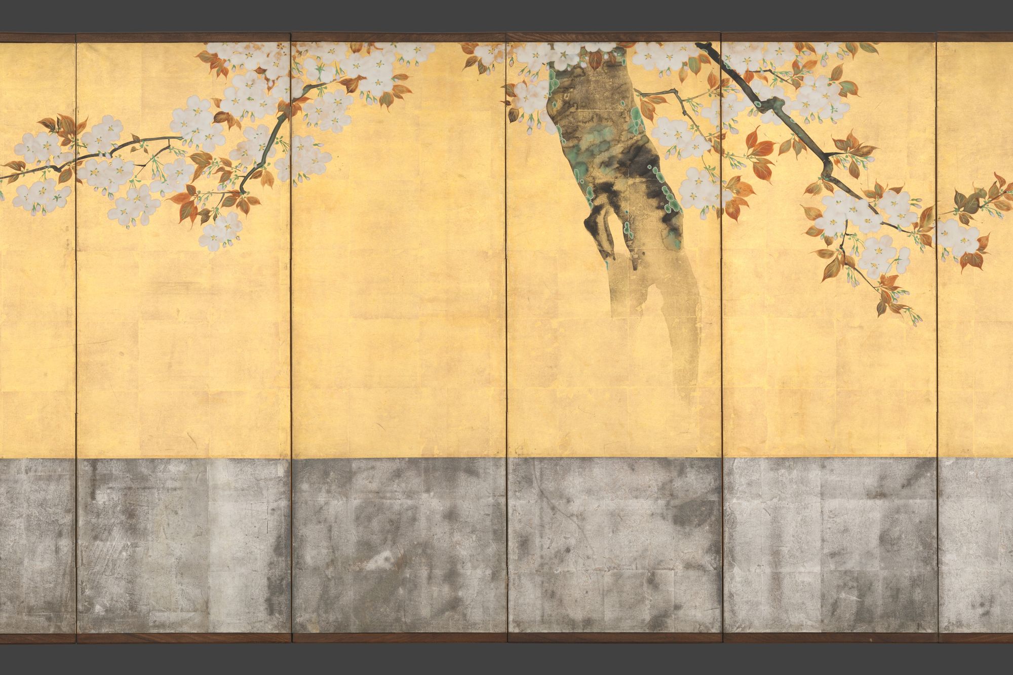 Blossoming Cherry Trees by Sakai Hōitsu — Art Print. poster — fine-art art