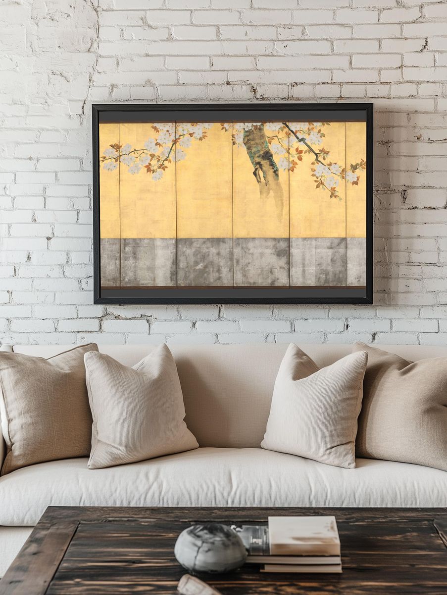 Blossoming Cherry Trees by Sakai Hōitsu — Art Print. — room view 1