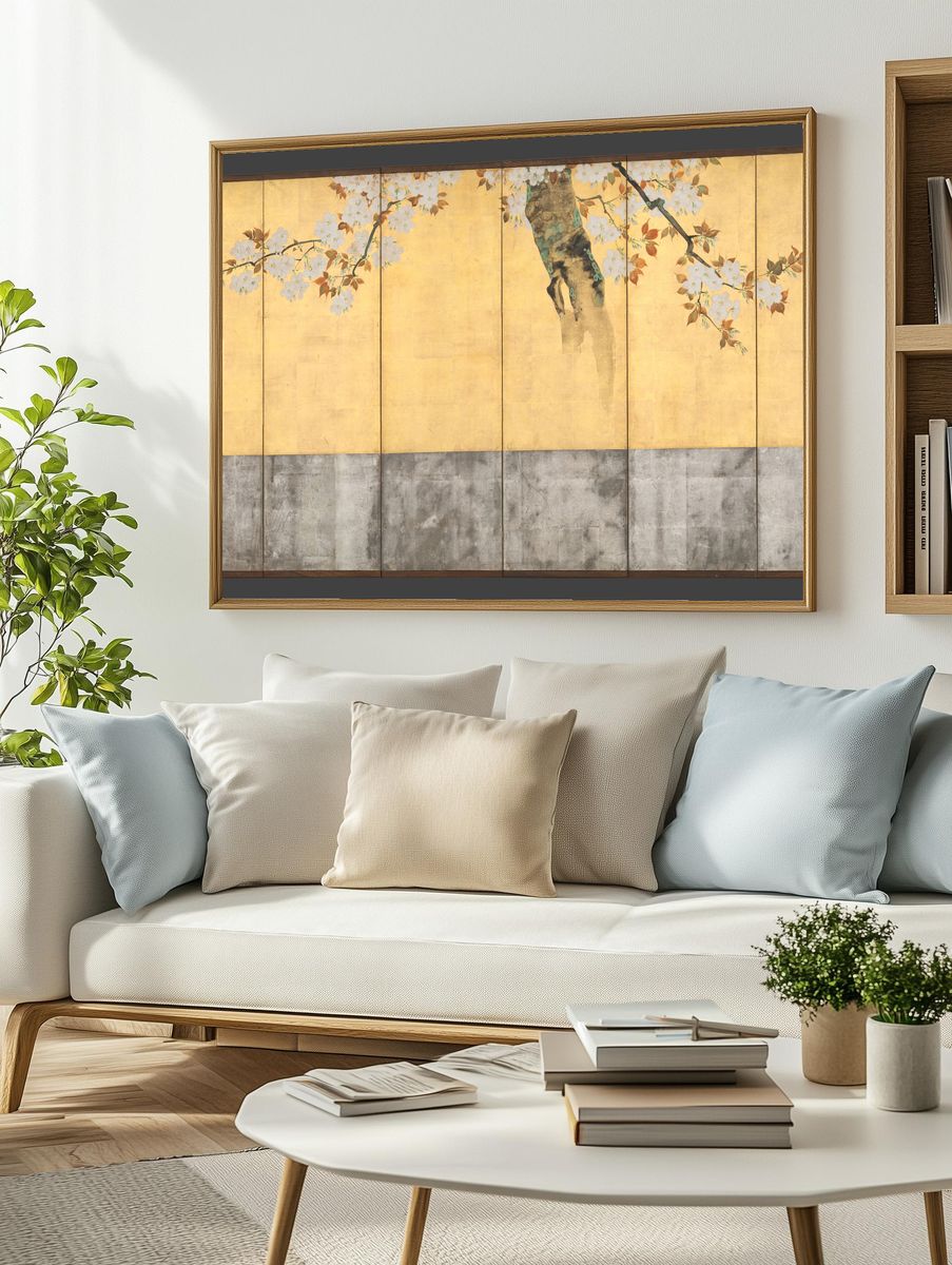 Blossoming Cherry Trees by Sakai Hōitsu — Art Print. — room view 2
