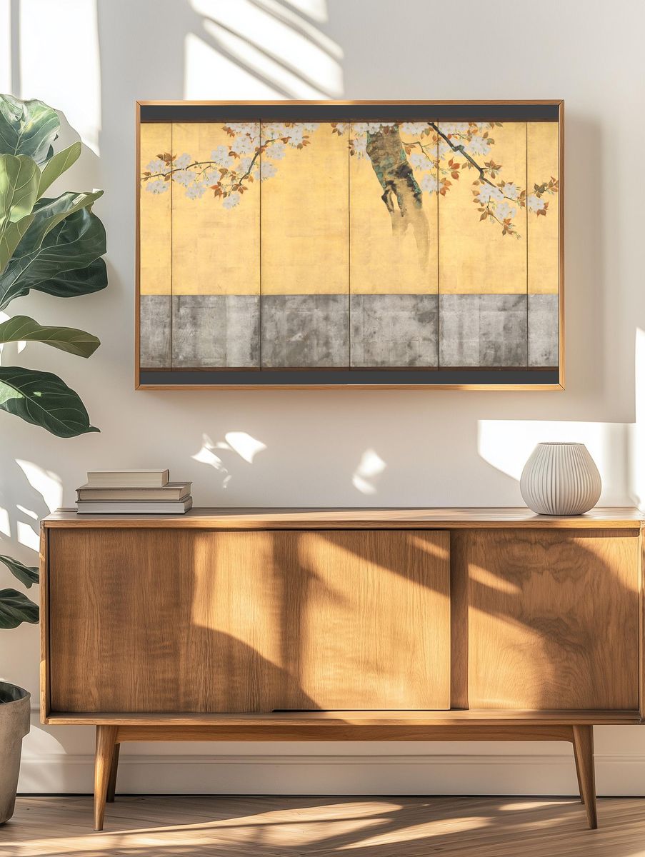 Blossoming Cherry Trees by Sakai Hōitsu — Art Print. — room view 3