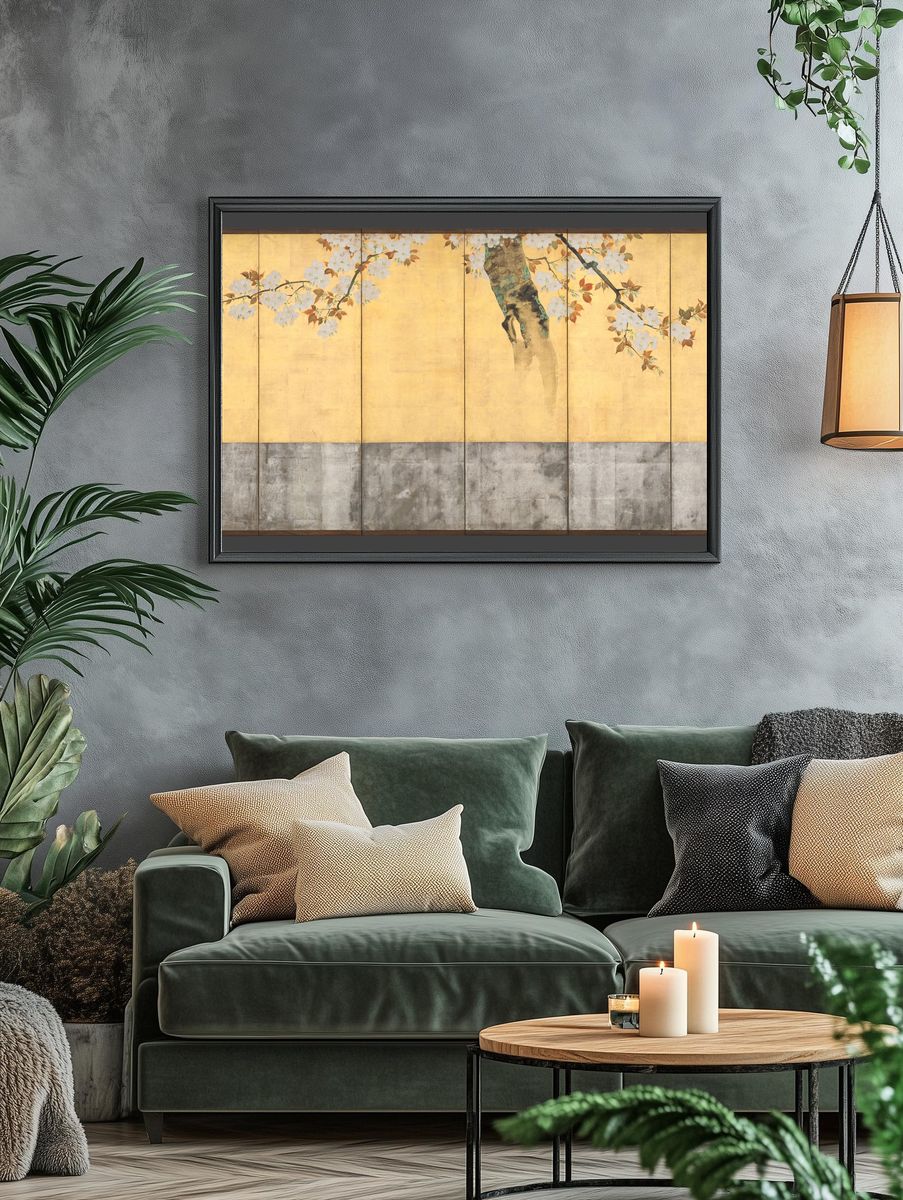 Blossoming Cherry Trees by Sakai Hōitsu — Art Print. — room view 4