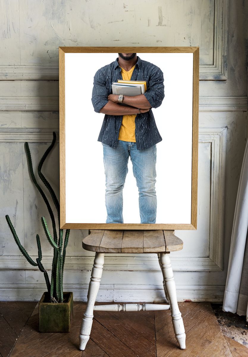 Smiling Student Portrait Poster. — room view 1