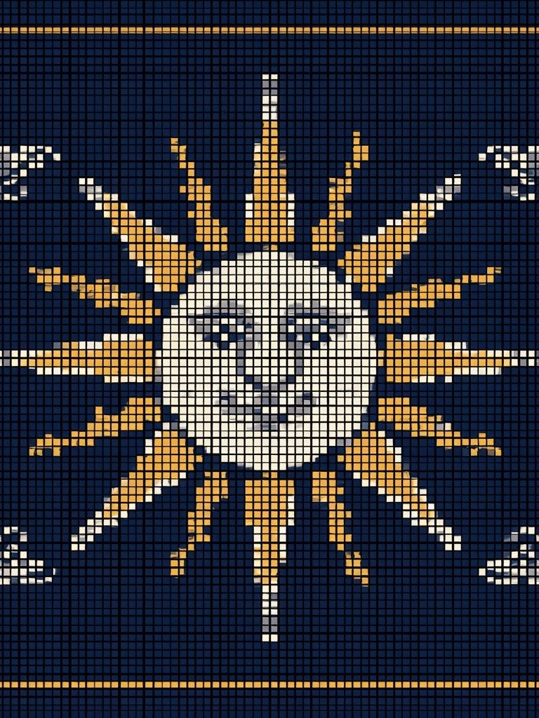 Sun Face Mosaic Poster. poster — illustration art