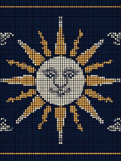 Sun Face Mosaic Poster. poster