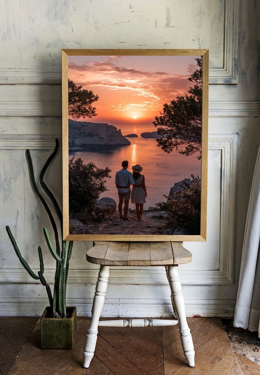 Sunset Cliff Romance Poster. — room view 1