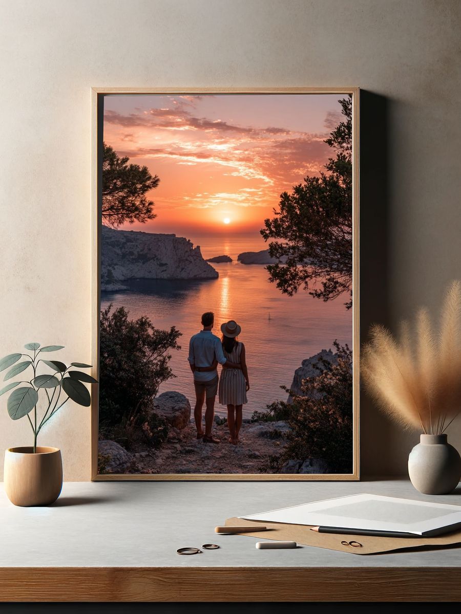 Sunset Cliff Romance Poster. — room view 2