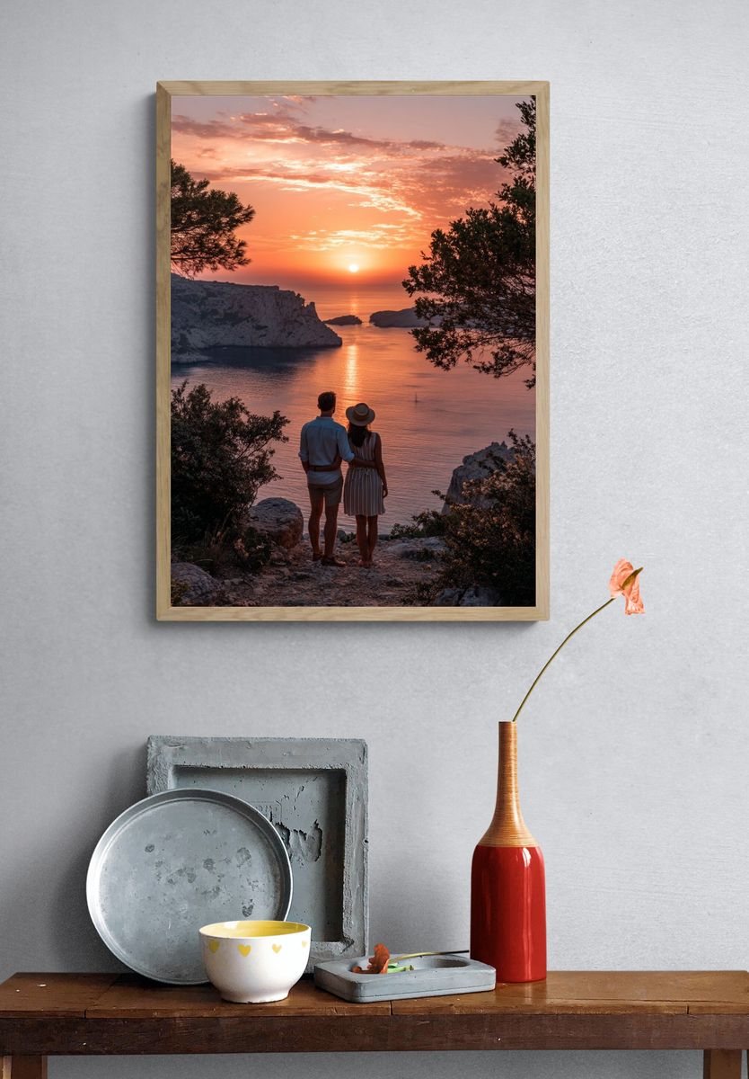 Sunset Cliff Romance Poster. — room view 3