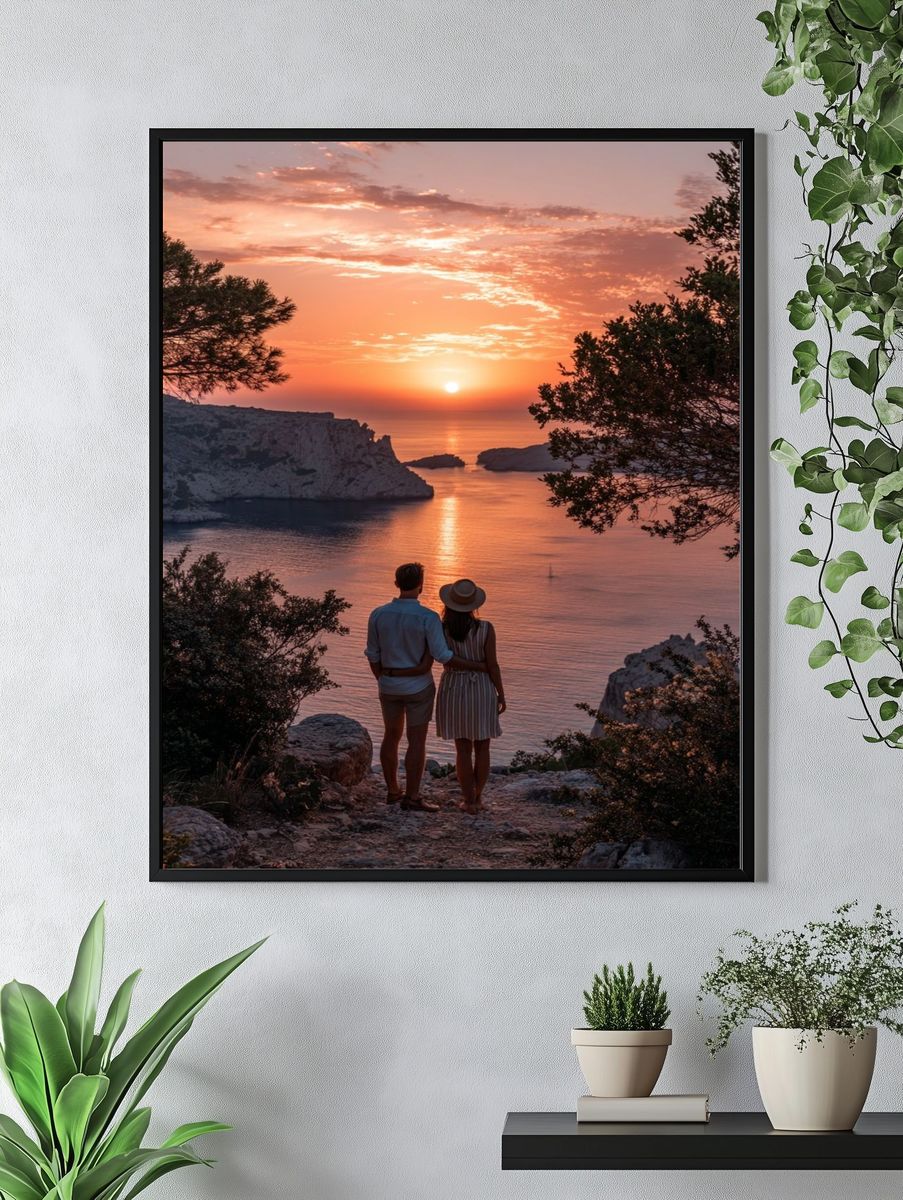 Sunset Cliff Romance Poster. — room view 4