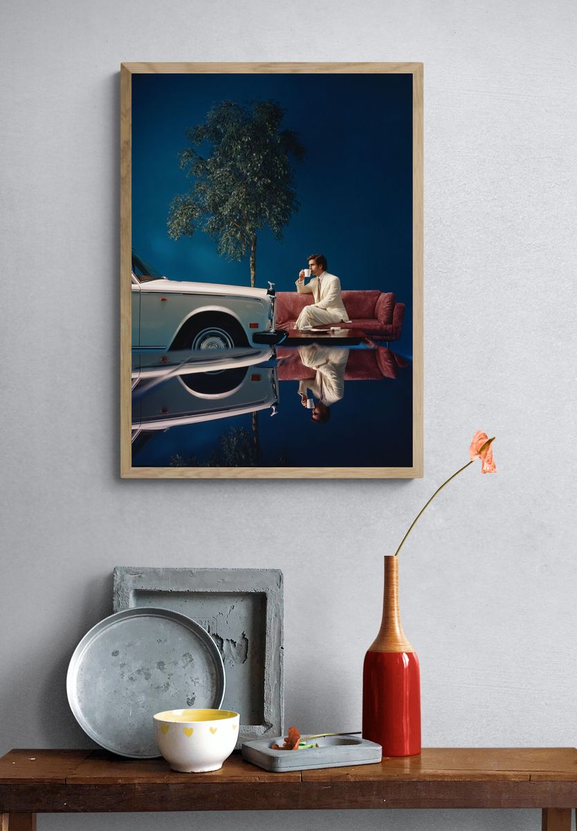 Surreal Luxury Car Lounge Poster. — room view 3