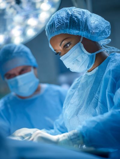 Surgical Team in Blue Photography Poster. poster print