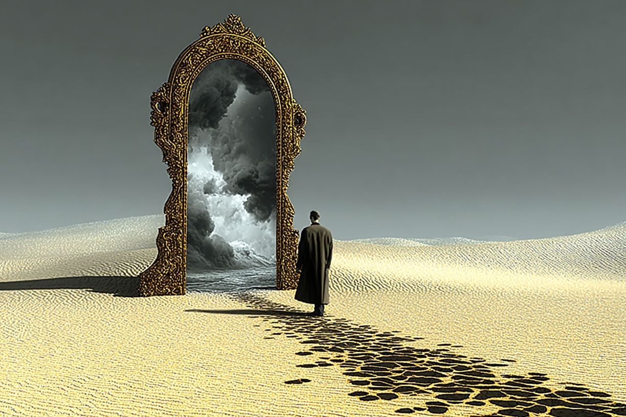 Surreal Desert Portal Print. poster — fine-art art