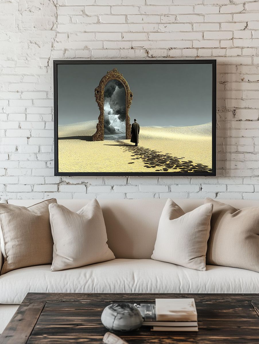 Surreal Desert Portal Print. — room view 1