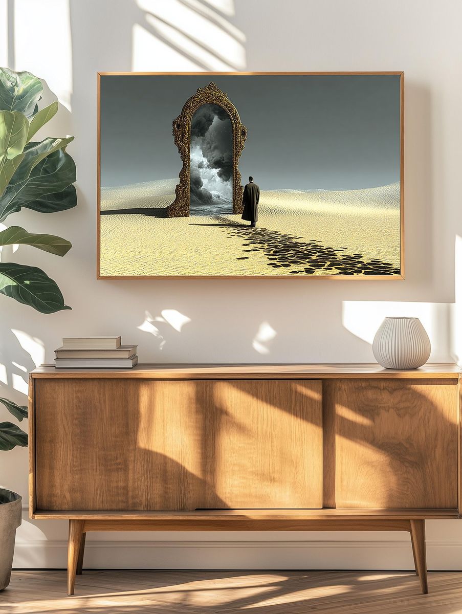 Surreal Desert Portal Print. — room view 3