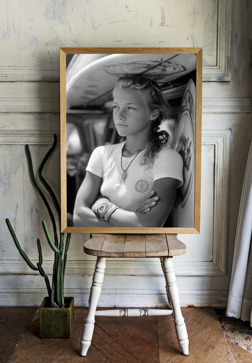 Surfer Girl — Black-White Print. — room view 1