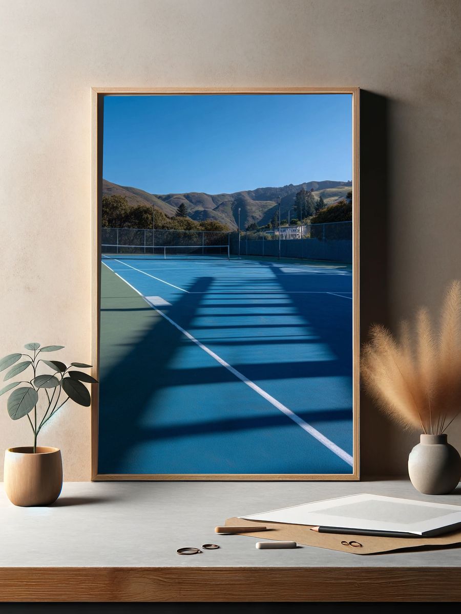 Tennis Court Shadows — Photography Print. — room view 2