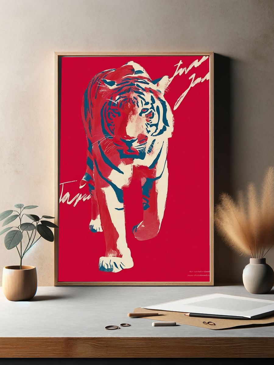 Tiger — Abstract Art Print. — room view 2