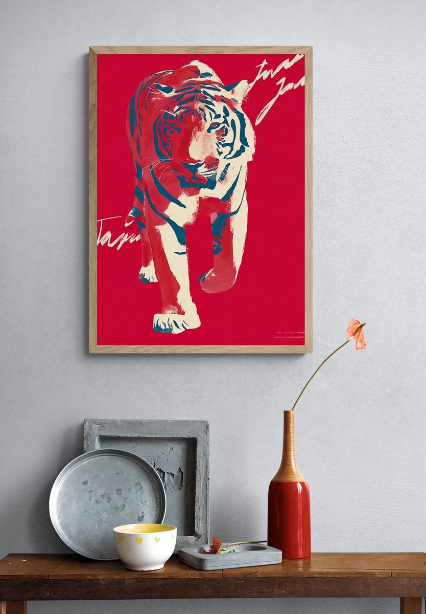Tiger — Abstract Art Print. — room view 3