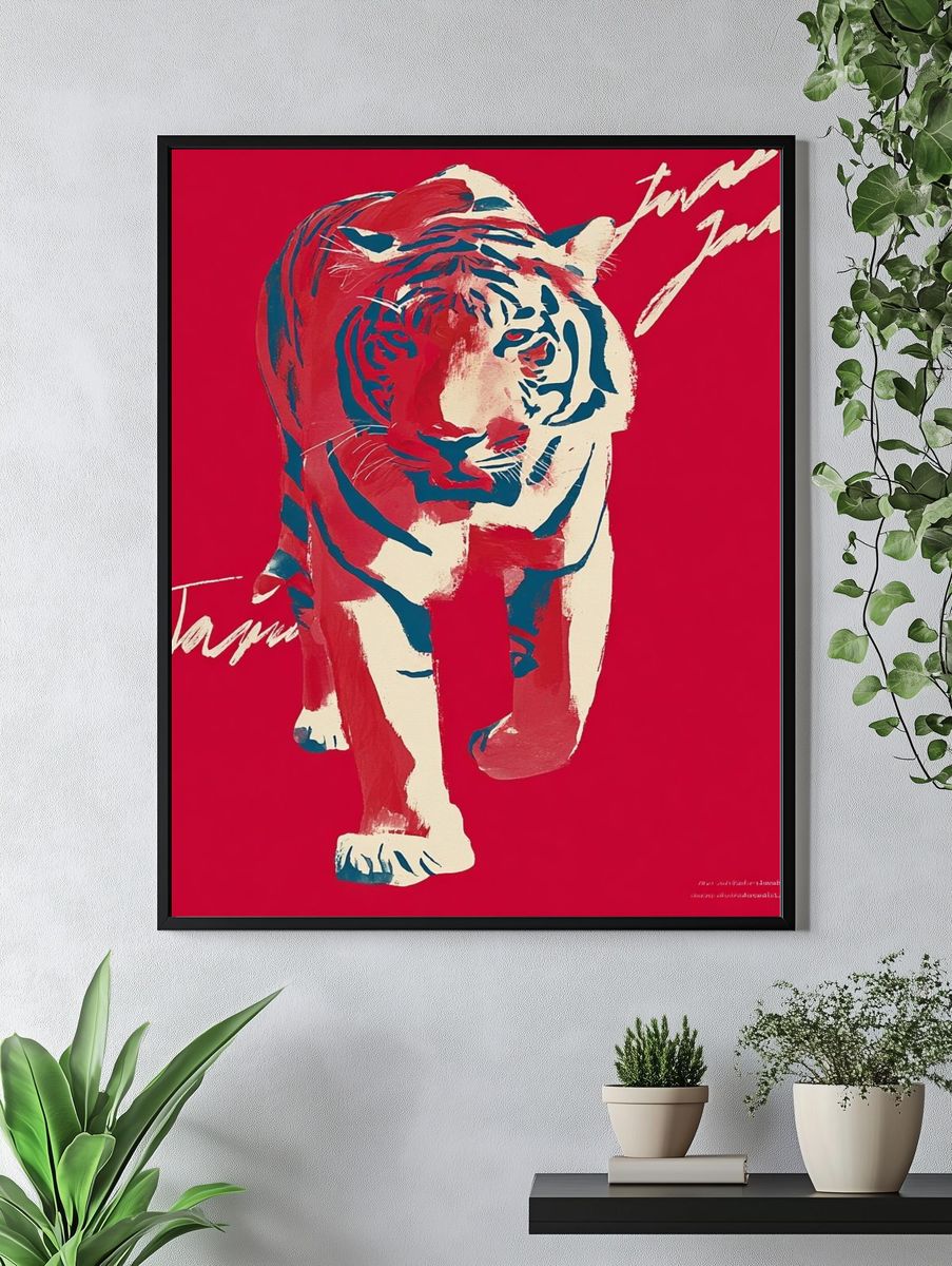 Tiger — Abstract Art Print. — room view 4