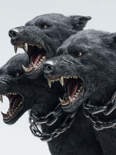 Three-Headed Dog — Fantasy Art Print. poster print