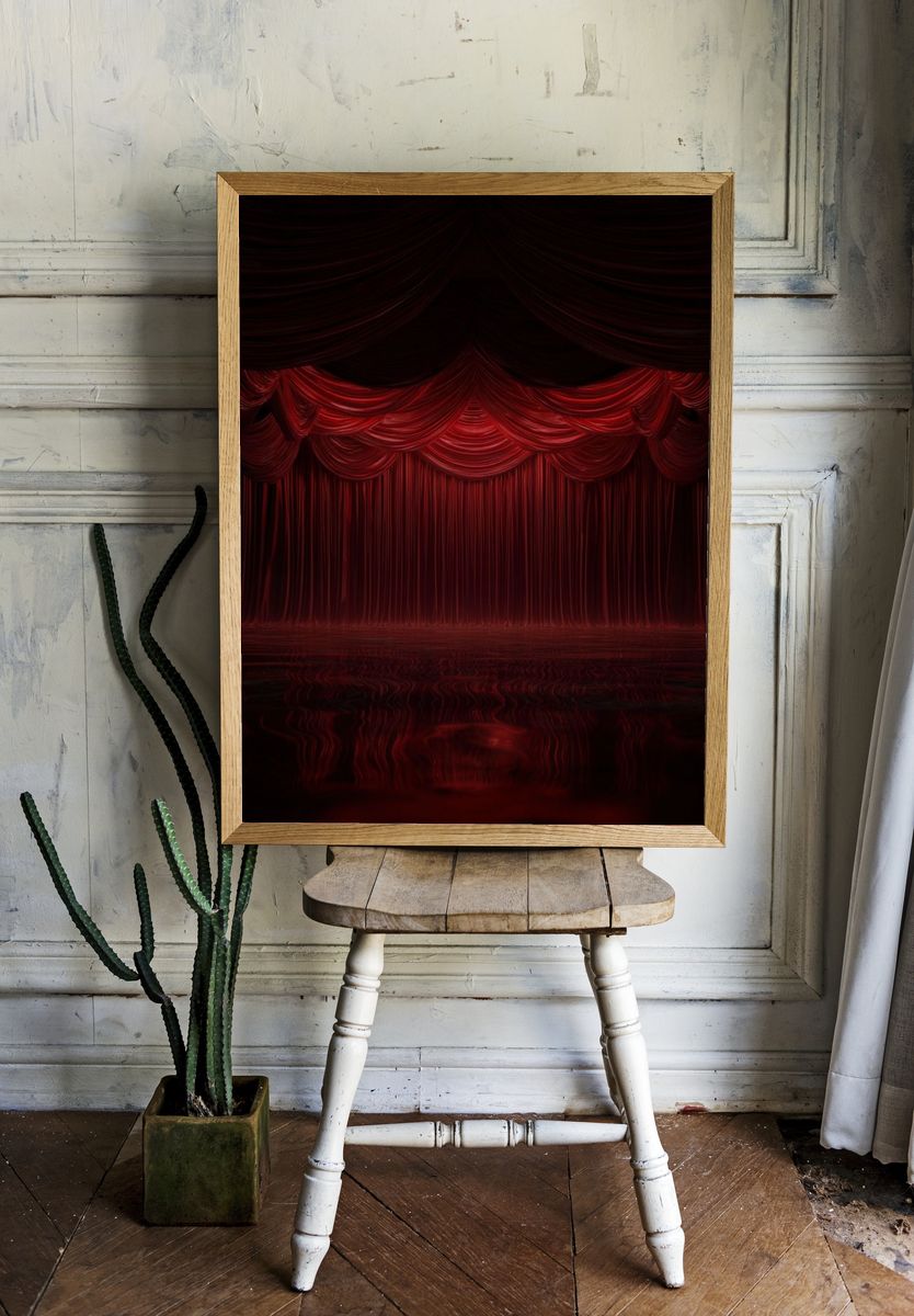 Red Velvet Curtain — Theater Print. — room view 1