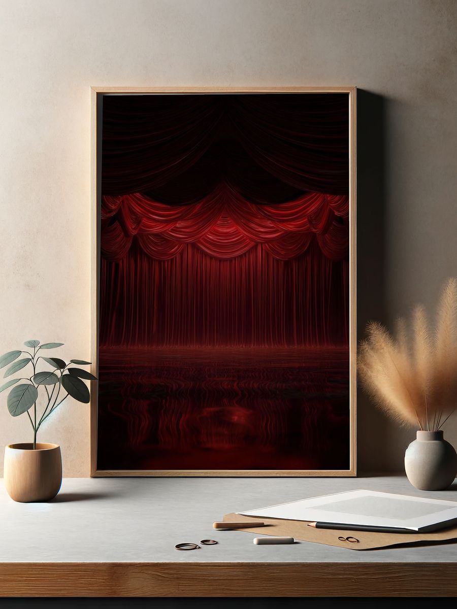 Red Velvet Curtain — Theater Print. — room view 2