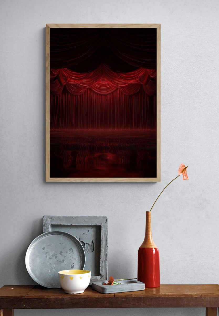Red Velvet Curtain — Theater Print. — room view 3