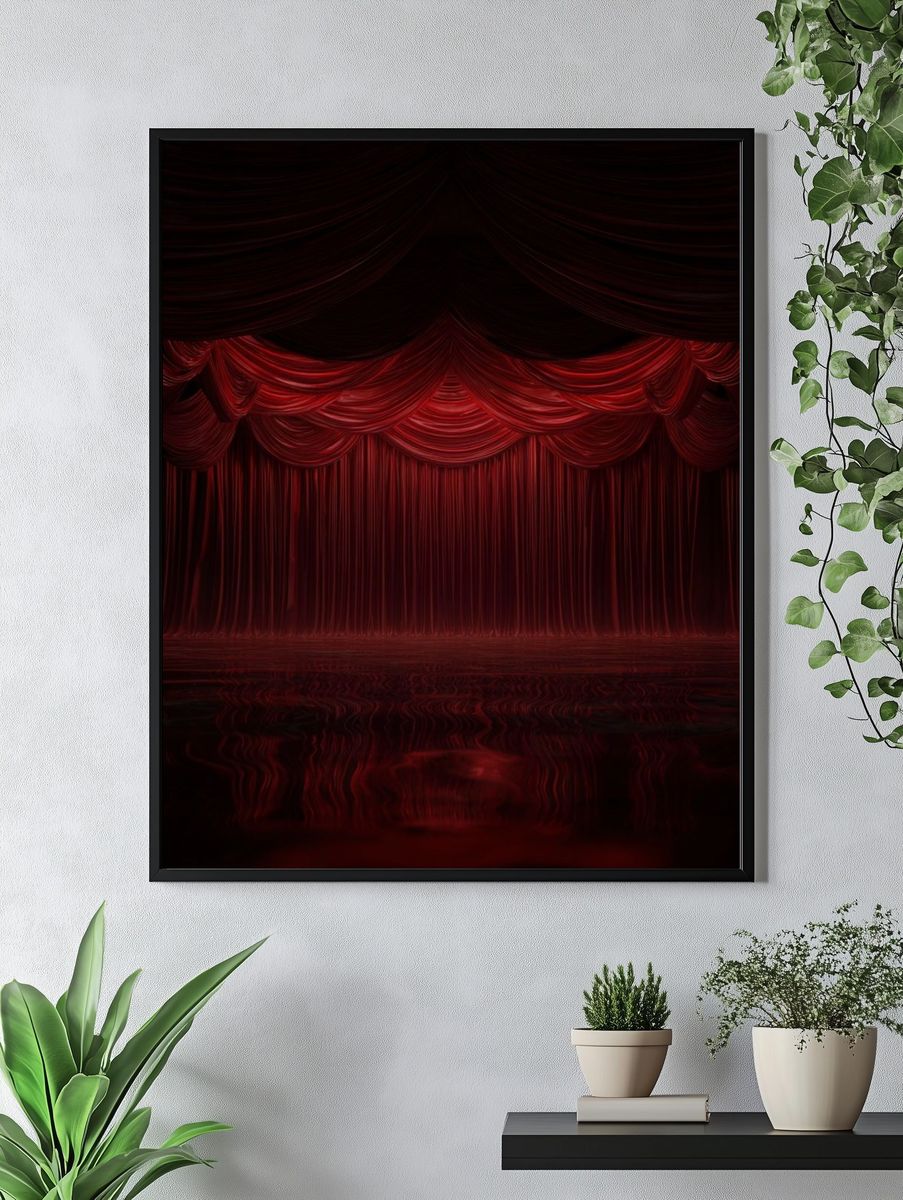 Red Velvet Curtain — Theater Print. — room view 4