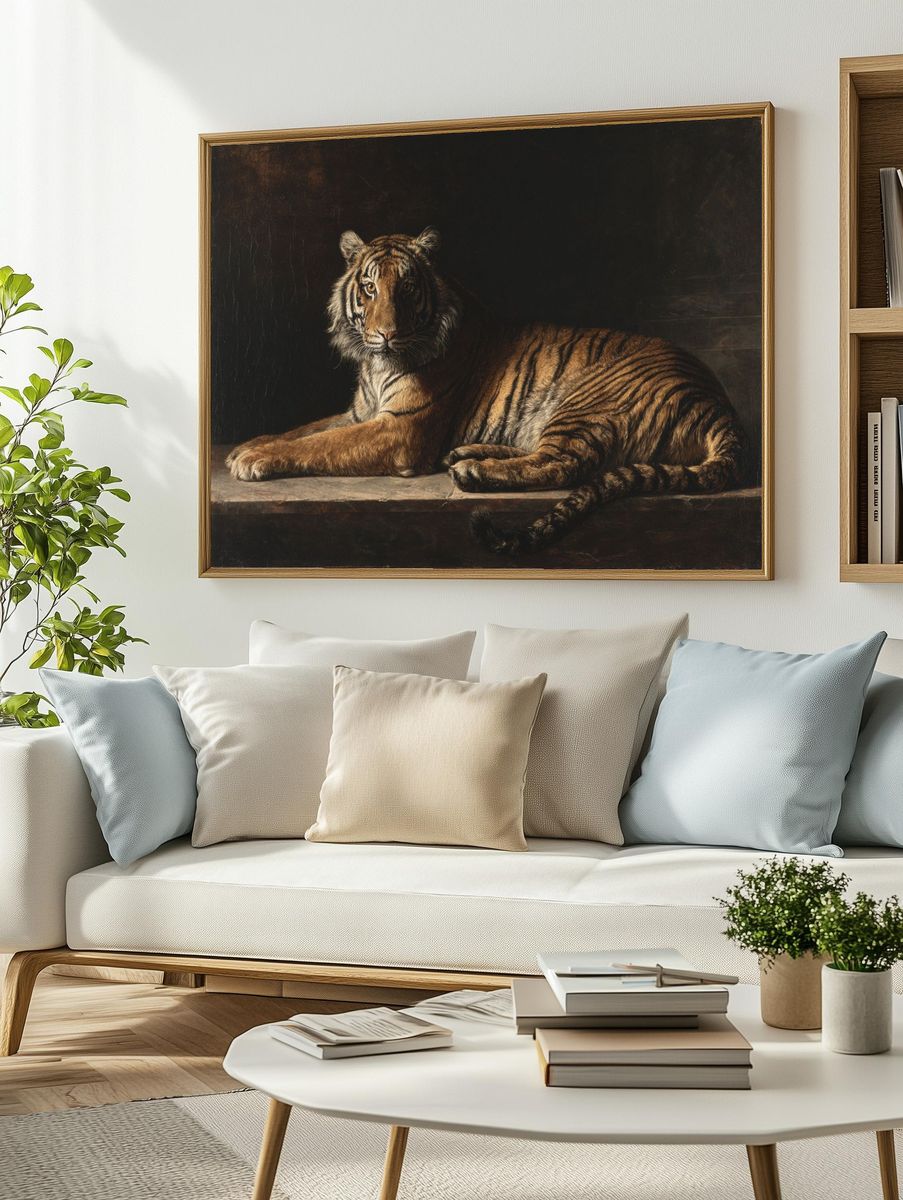 Resting Tiger — Fine-Art Print. — room view 2