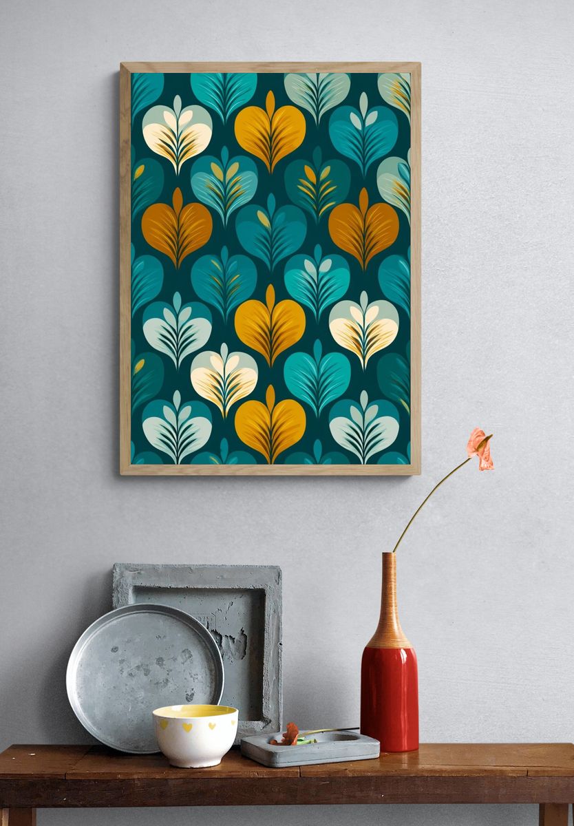 Tropical Leaves Pattern — Illustration Print. — room view 3