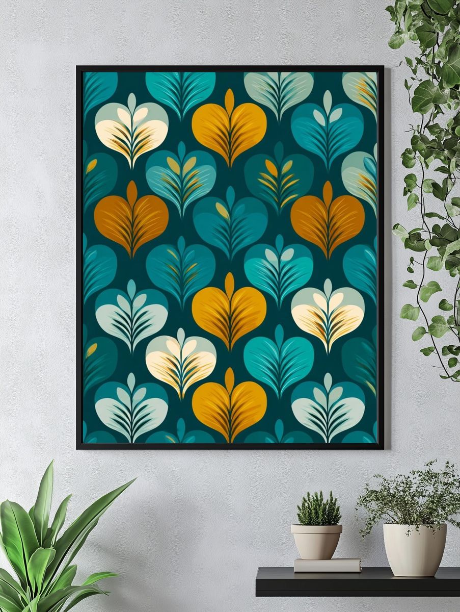 Tropical Leaves Pattern — Illustration Print. — room view 4