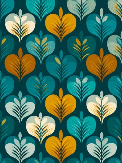 Tropical Leaves Pattern — Illustration Print. poster print