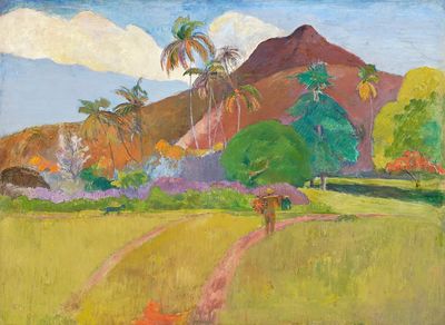 Paul Gauguin 's Tahitian Landscape. poster print