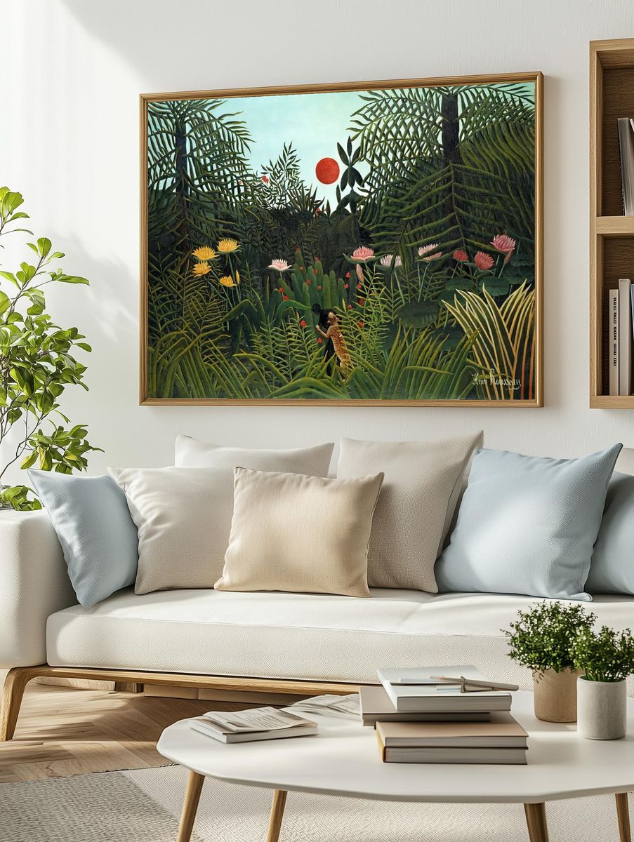 Tropical Landscape with Sun — Fine Art Print. — room view 2