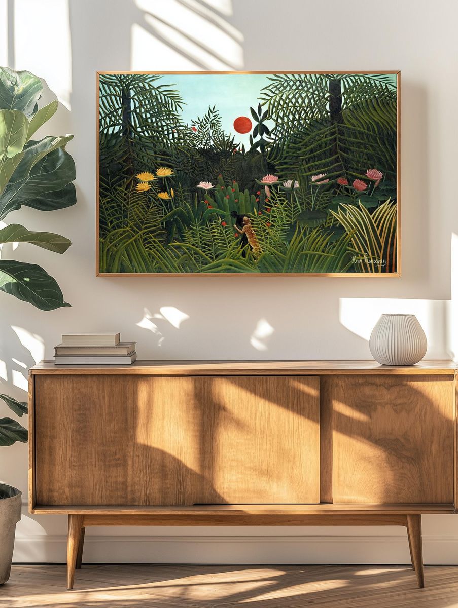 Tropical Landscape with Sun — Fine Art Print. — room view 3
