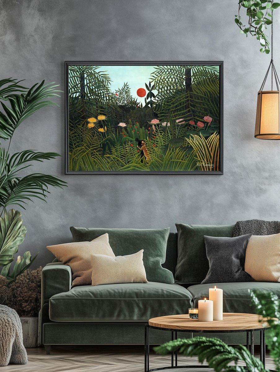 Tropical Landscape with Sun — Fine Art Print. — room view 4