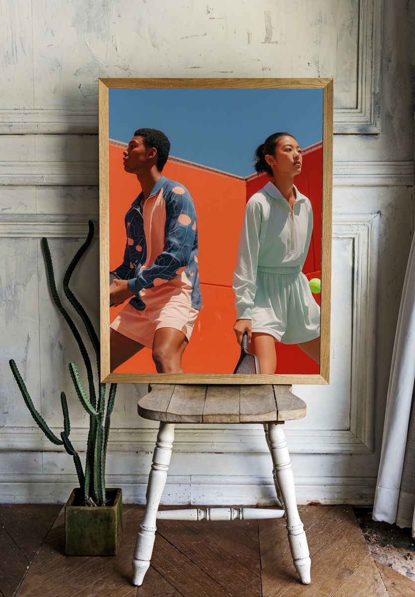 Dynamic Tennis Players — Fashion Photography Print. — room view 1