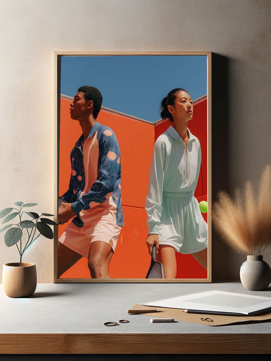 Dynamic Tennis Players — Fashion Photography Print. — room view 2
