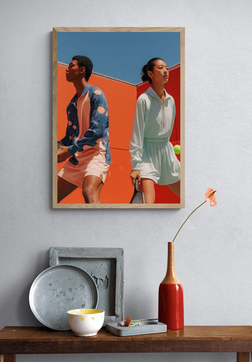 Dynamic Tennis Players — Fashion Photography Print. — room view 3