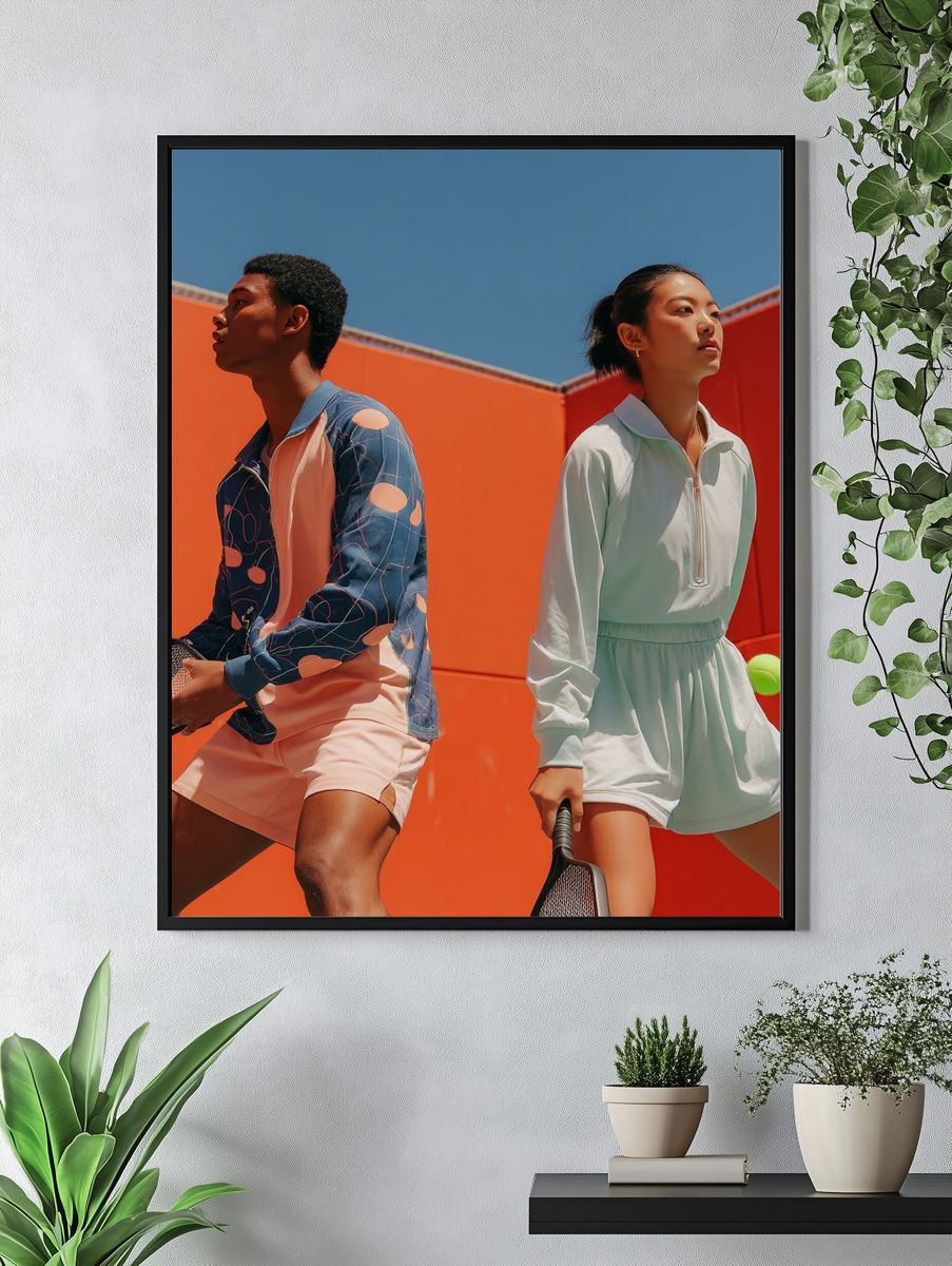 Dynamic Tennis Players — Fashion Photography Print. — room view 4