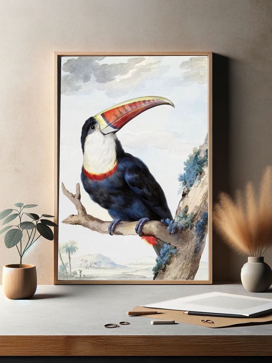Red-billed Toucan (1748) painting high. — room view 2