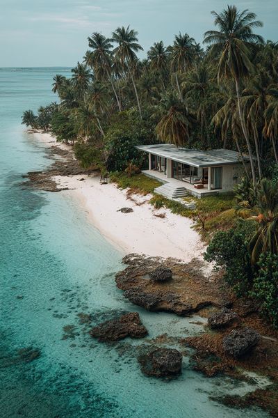 Tropical Beach House — Photography Print. poster print