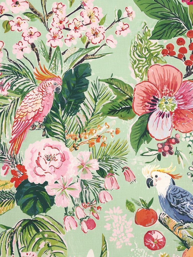 Tropical Floral and Bird Print Poster. poster — botanical art
