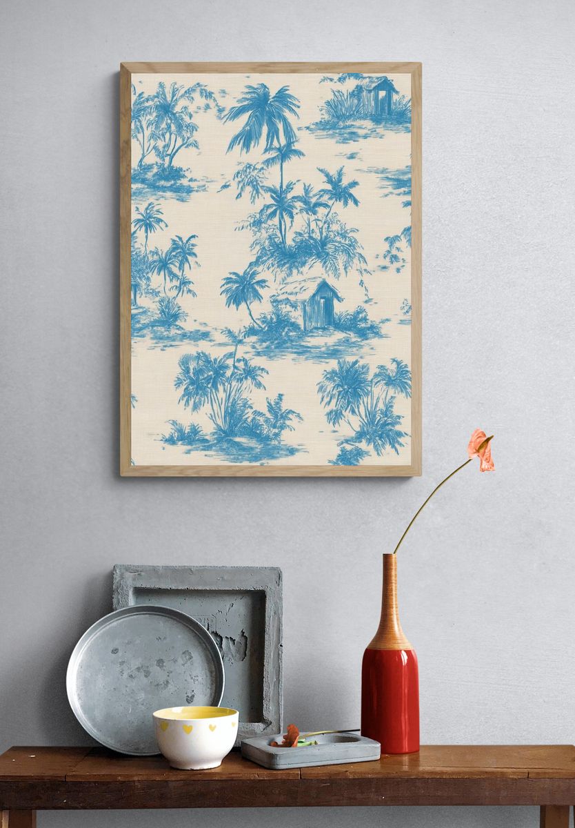 Tropical Palm Toile Print. — room view 3